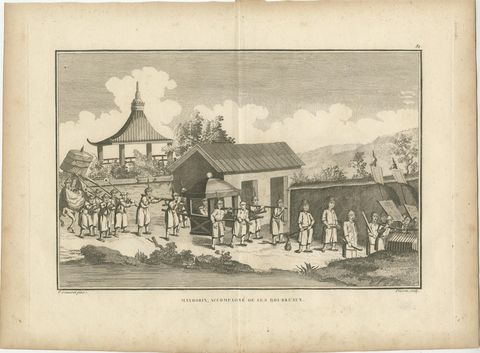 Chinese Mandarin with Retinue of Guards, Engraving after Sonnerat, 1806, view 2