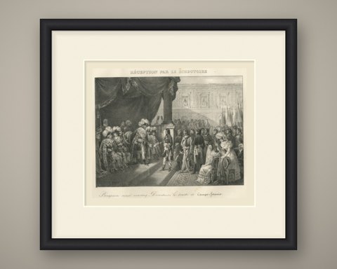 Reception by the Directory, Campo Formio, Antique Madou Lithograph, 1827, shown framed