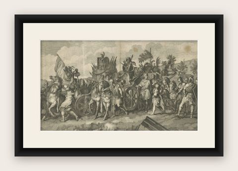 Military Procession with Spoils of War After Gerard de Lairesse Rossetti, ca1700, shown framed
