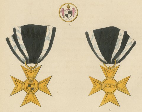 Hohenzollern, Princely House Order Insignia, Plate XLV, Wood Engraving, 1844, close-up 2