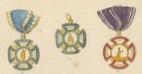 Orders of Bavaria, Order of Saint Michael and Other Crosses, Plate XI, 1844, close-up 1
