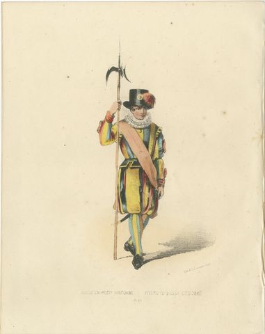 Swiss Guard in Petite Uniform: Handcolored Print, Plate 43, 1862, view 2