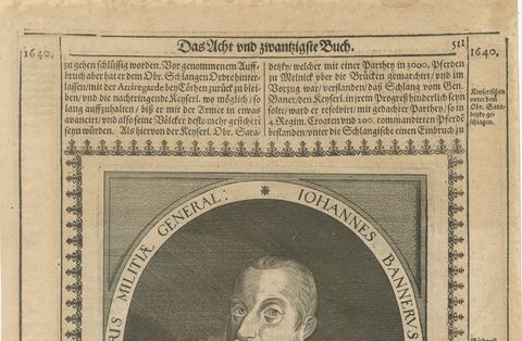 Johann Banér, Swedish General of the Thirty Years’ War, Engraving, 1640, close-up 1