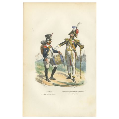 Napoleon I Imperial Guard Grenadier Drum Major and Line Infantry Drummer c1843