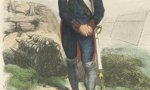 Sapeur du Génie, Garde Impériale, French Military Uniform Print, 1843, close-up 2