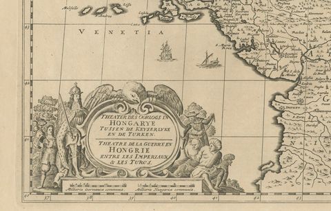 Large Map of the Habsburg–Ottoman War, Hungary & Balkans, 1729, close-up 1
