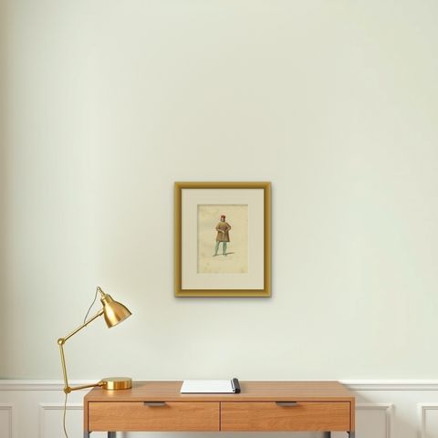 Antique Print of Alexandre Vitelleschi, Imperial Knight, by Bonnard, 1860, shown framed on a wall