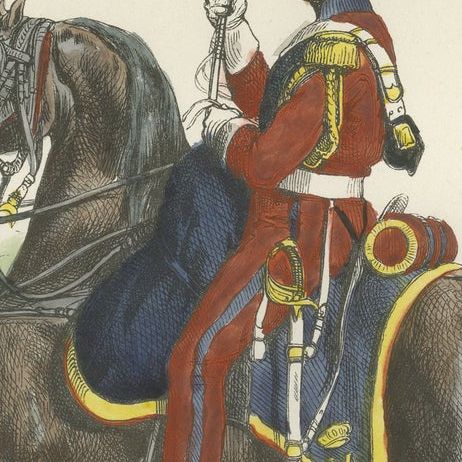 Chevau-Légers Lanciers, Imperial Guard Cavalry, Napoleon, Handcolored in 1843, close-up 3