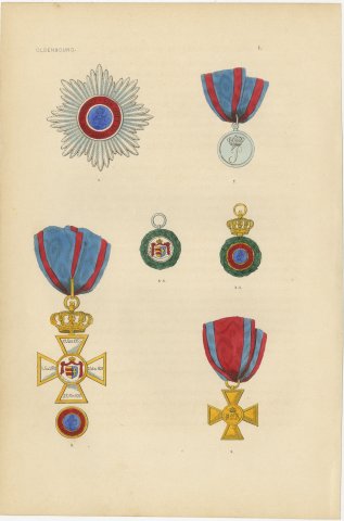 Orders of Oldenburg, House and Merit Order of Duke Peter, Plate L, 1844, view 2