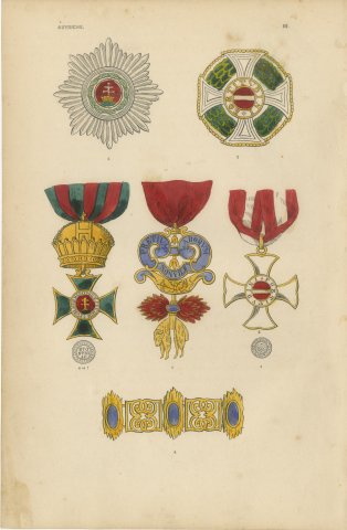 Orders of Austria, Golden Fleece and Saint Stephen, Plate III, 1844, view 2