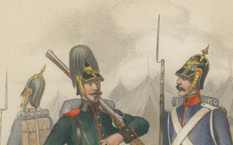 Military Costumes of Baden, Fusilier, Sharpshooter & Grenadier, c.1830–1840, close-up 3