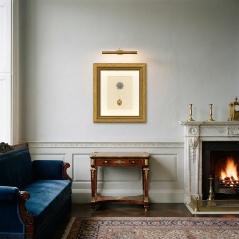 Persian Order of the Lion and Sun, Star and Badge, Plate LV, 1844, shown framed in a room