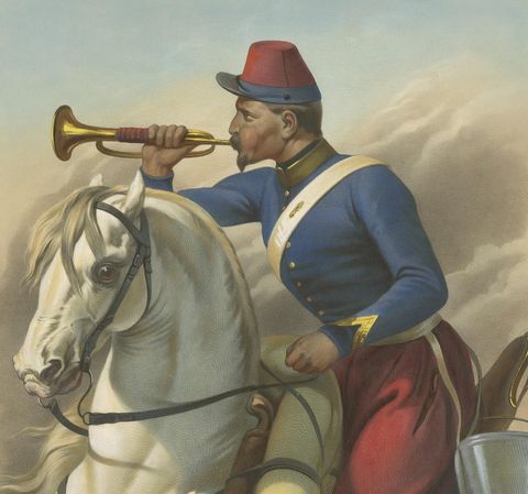 Antique Print of a French Cavalryman During the Battle of the Smala 'circa 1845', view 3