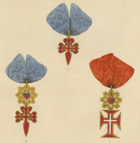 Orders of Portugal, Orders of Christ and Santiago, Plate LVII, 1844, close-up 2
