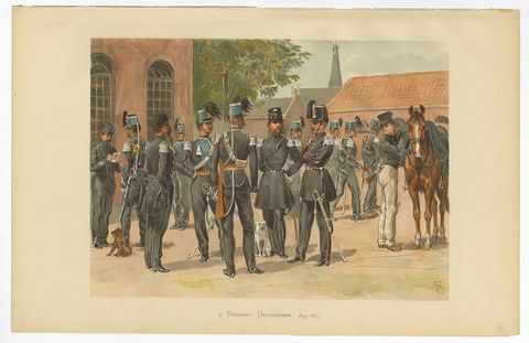 Antique Print of a Regiment of Dutch Dragonders, 1849-1867, 1900, view 2