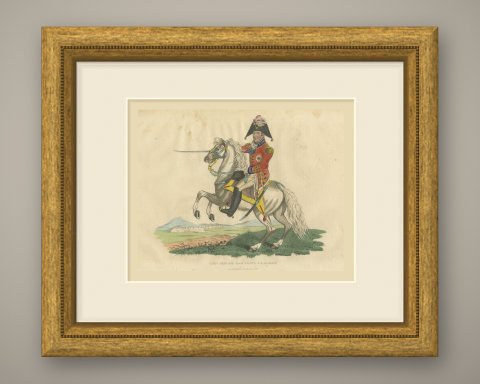 Lieutenant General Sir Eyre Coote on a Rearing Gray Horse, 1816, shown framed