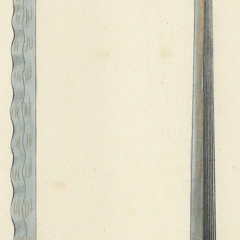 19th-Century Hand-Coloured Lithograph of Ornate Medieval and Renaissance Swords, close-up 4