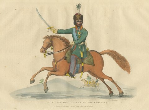 Count Platov, Hetman of the Cossacks, with Lancers Beyond, 1815
