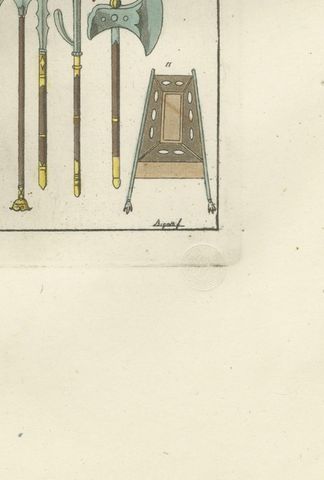 Hand-Colored Engravings of Chinese Military Equipment, Circa 1815, view 8