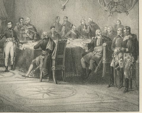 Treaty of Peace with the United States, 1800, Antique Madou Lithograph, 1827, close-up 3