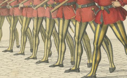 The Standard-Bearer of Bern Leading a Swiss Infantry Formation, Published 1855, close-up 2