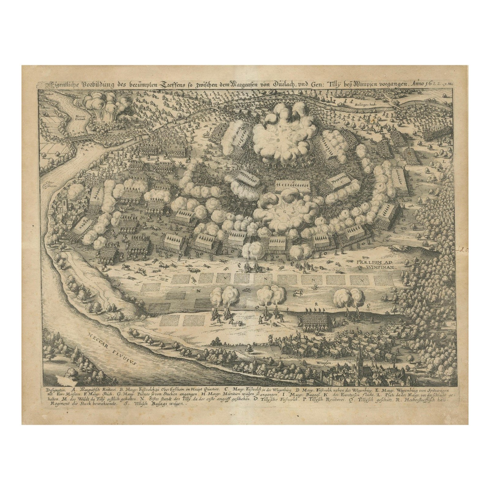 Battle of Wimpfen, 1622: Engraving by Matthäus Merian (ca. 1645)