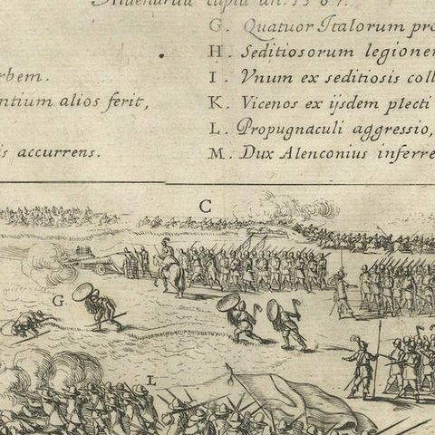 The Aftermath of Battle for Oudenaarde in the Eighty Years' War Engraved in 1632, close-up 3