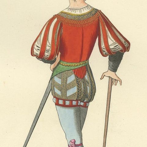 Antique Print of a Military Costume by Bonnard, 1860, close-up 2