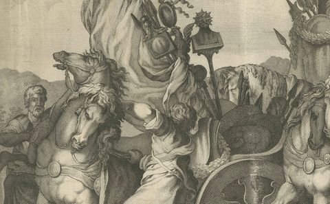 Military Procession with Spoils of War After Gerard de Lairesse Rossetti, ca1700, close-up 2