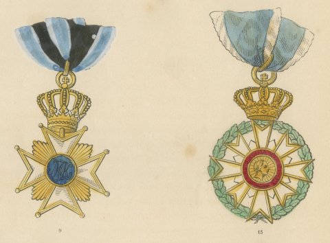 Orders of Bavaria, Military Order of Max Joseph and Civil Merit, Plate X, 1844, close-up 2