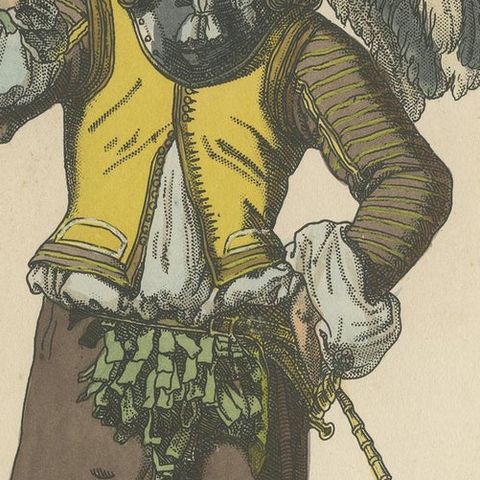 Antique Print of a Dutch Officer by Jacquemin 'c.1870', close-up 1