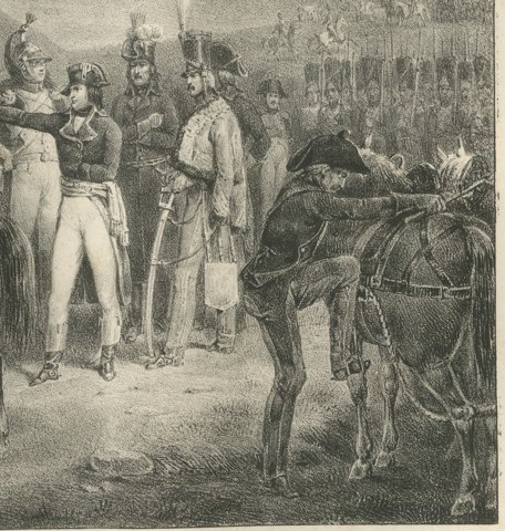 Alliance with San Marino, Four Cannon Given, Antique Madou Lithograph, 1827, close-up 2
