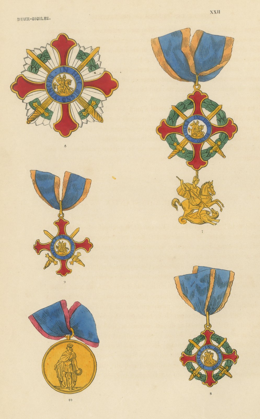 Orders of the Two Sicilies, Saint George of the Reunion, Plate XXII, 1844