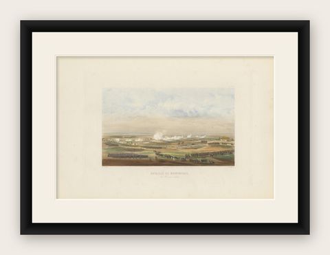 Antique Print of the Battle of Montmirail, circa 1860, shown framed