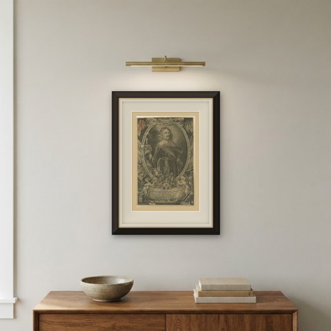 Reinhold de Rosa, Military Commander in Armor, Copper Engraving, circa 1670, shown framed on a wall