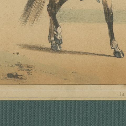 Spanish Cavalry Lithograph by José Villegas: Dragoon and Hussar, 1861, close-up 6