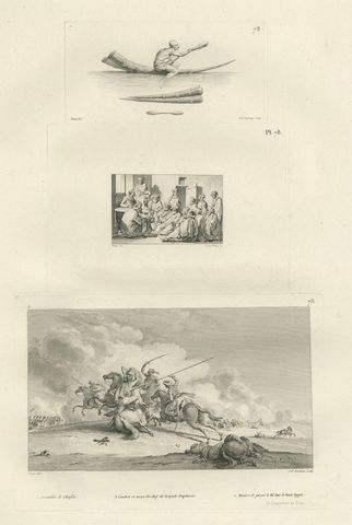 Napoleon’s Egyptian Campaign Battle Scenes, Denon Voyage Egypt Engravings 1802, close-up 1