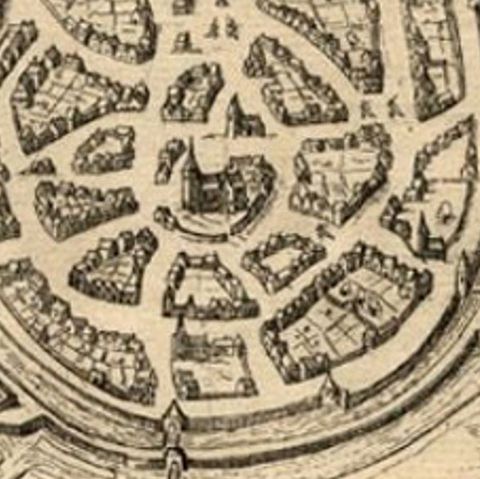 Pl.264 Antique Print of the Siege of Oldenzaal in the East of Holland, 1616, close-up 2