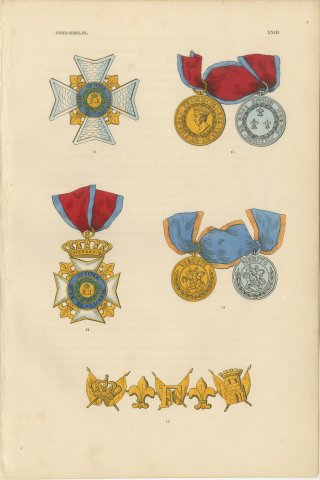 Two Sicilies, Order of Francis I Insignia, Plate XXIII, Wood Engraving, 1844, view 2