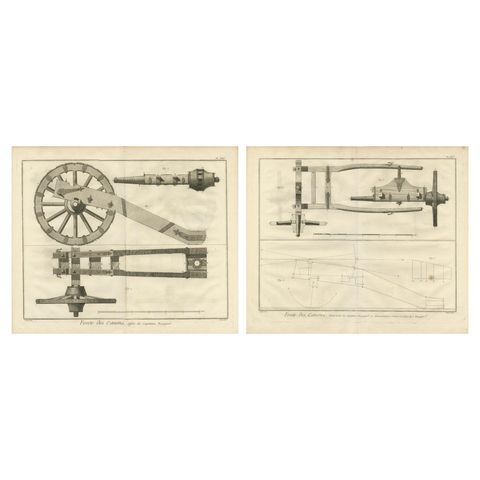 18th-Century Artillery Engraving of the Spanish Captain's Carriage and Mechanism