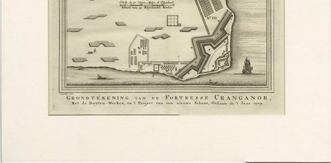 Antique Print of the Fortress Cranganor near Kodungallur in India, 1757, view 4