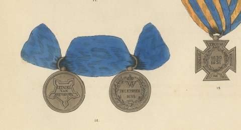 Dutch Medals, War in Java and Citadel of Antwerp, Plate LIV, 1844, close-up 3