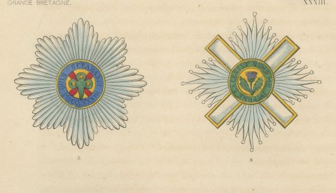 Great Britain, Orders of the Thistle and Saint Patrick, Plate XXXIII, 1844, close-up 1