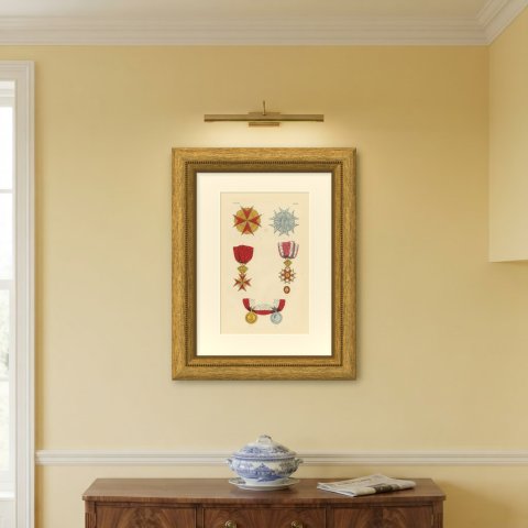 Orders of Tuscany, Saint Stephen and Saint Joseph, Plate LXXXIII, 1844, shown framed on a wall