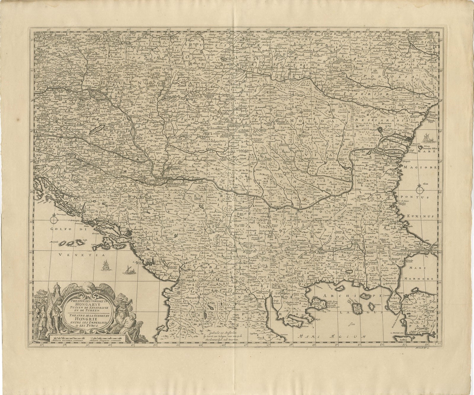 Large Map of the Habsburg–Ottoman War, Hungary & Balkans, 1729