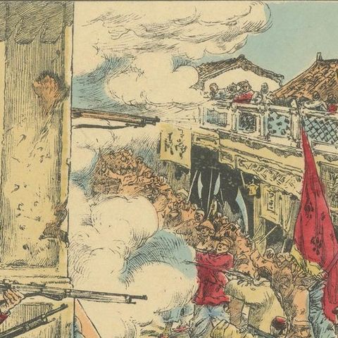 A Boxer Rebellion Scene, Siege of the European Legations, Épinal, 1900, close-up 3