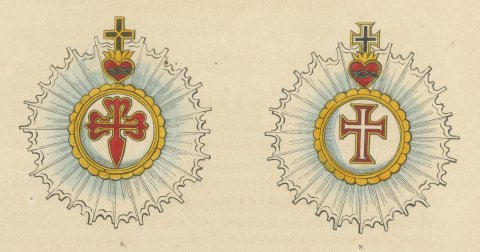 Orders of Portugal, Orders of Christ and Santiago, Plate LVII, 1844, close-up 1