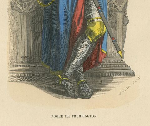 The Crusader's Rest: Sir Roger de Trumpington in Armored Repose, 1847, close-up 1