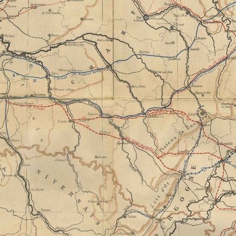 Franco-Prussian War Campaign Map of France and Germany, Original 1871, close-up 4