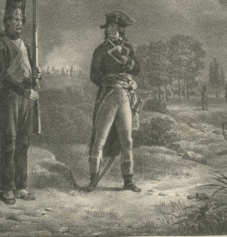 The Night Round, Napoleon Visits the Sentries, Antique Madou Lithograph, 1827, close-up 3